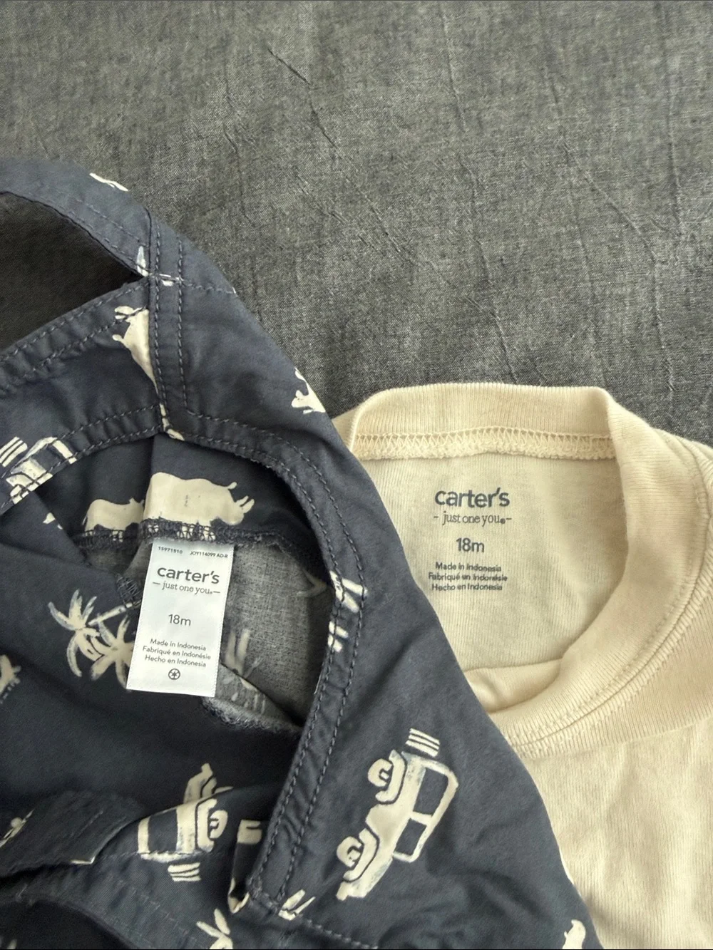 Carter’s Navy Safari Print Kids Overall Set